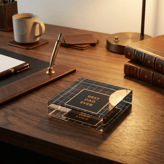 Classic Dad Gift! Best Dad Ever 3"x3" Paperweight in Gift Box