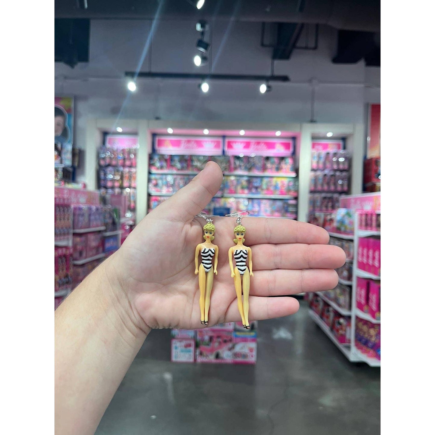 Classic Original Barbie Earrings | Mini Posable Retro Doll Earrings | 50s Inspired Upcycled Jewelry