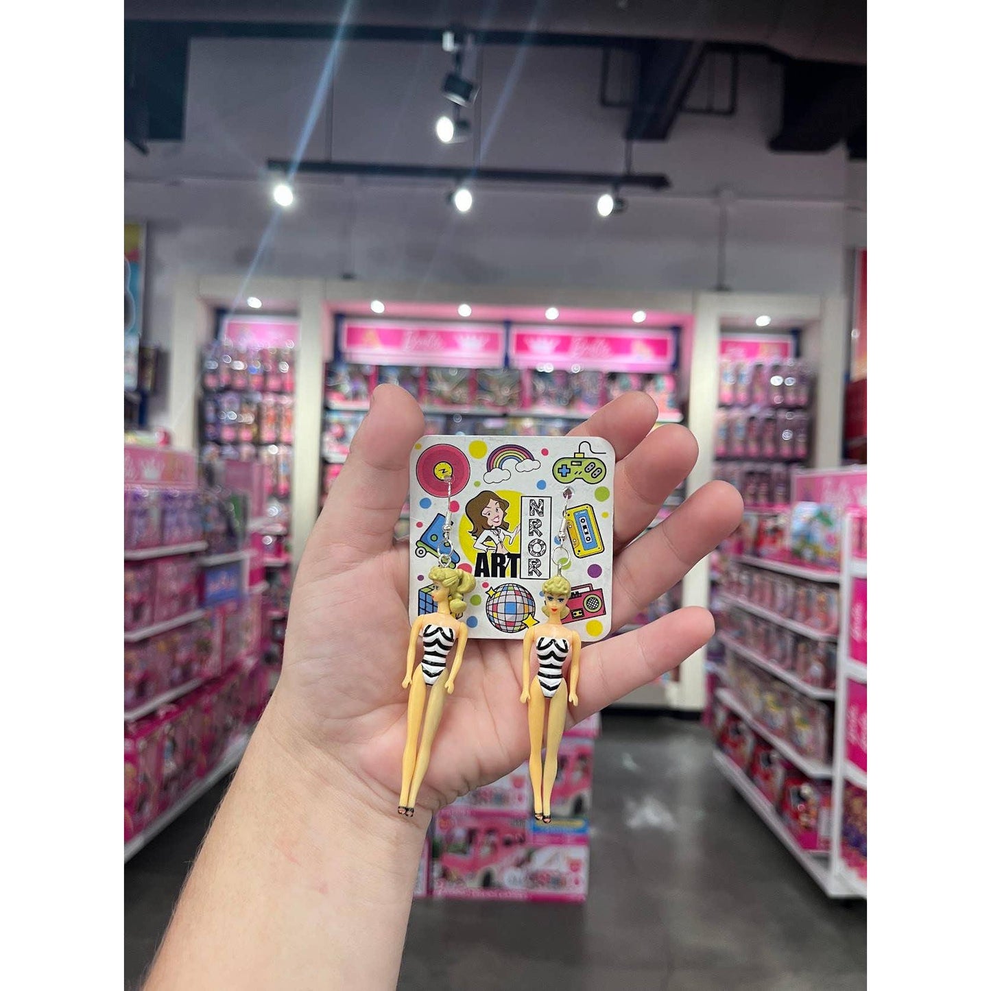 Classic Original Barbie Earrings | Mini Posable Retro Doll Earrings | 50s Inspired Upcycled Jewelry