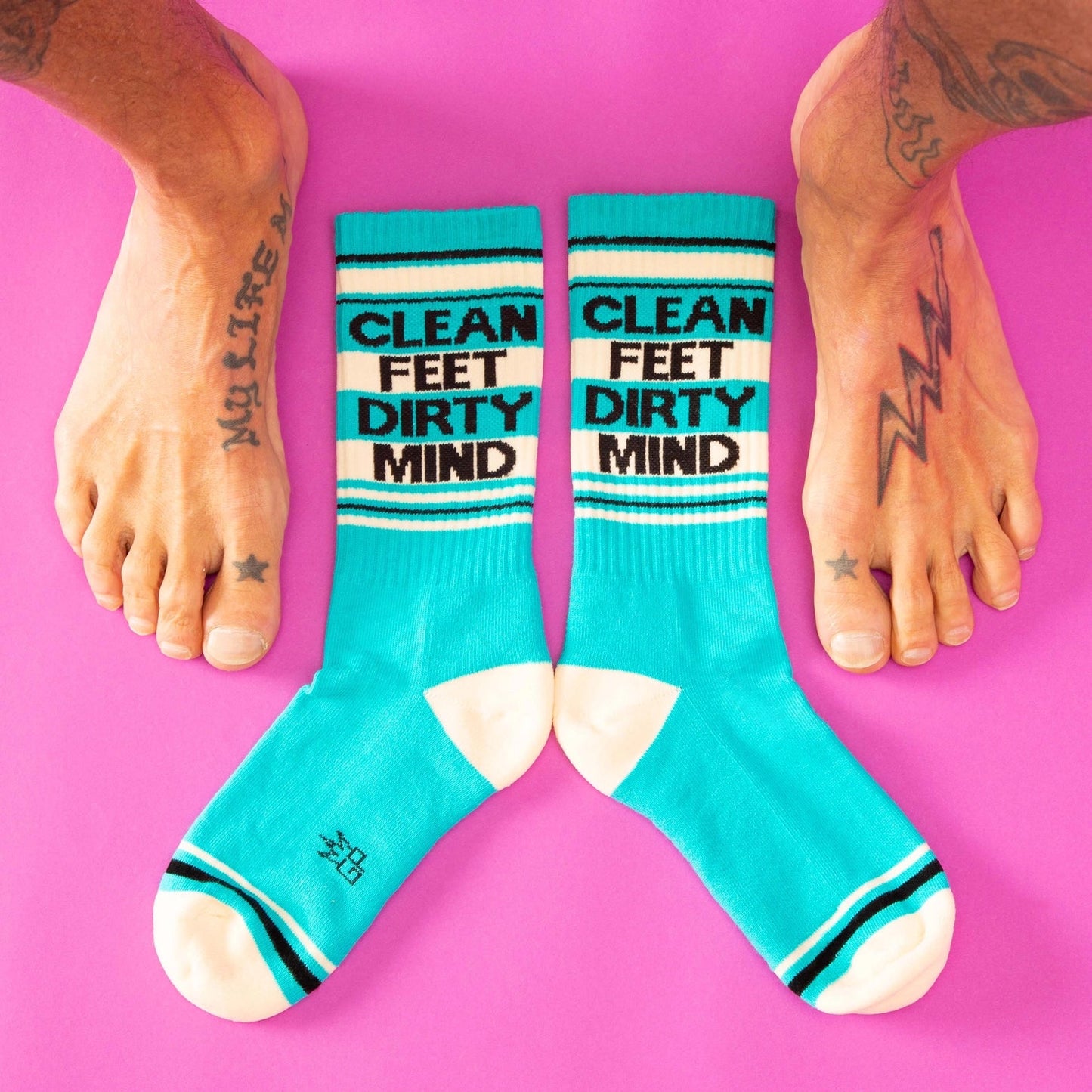 Clean Feet Dirty Mind Crew Socks | Gym Socks | Unisex | Men's Women's