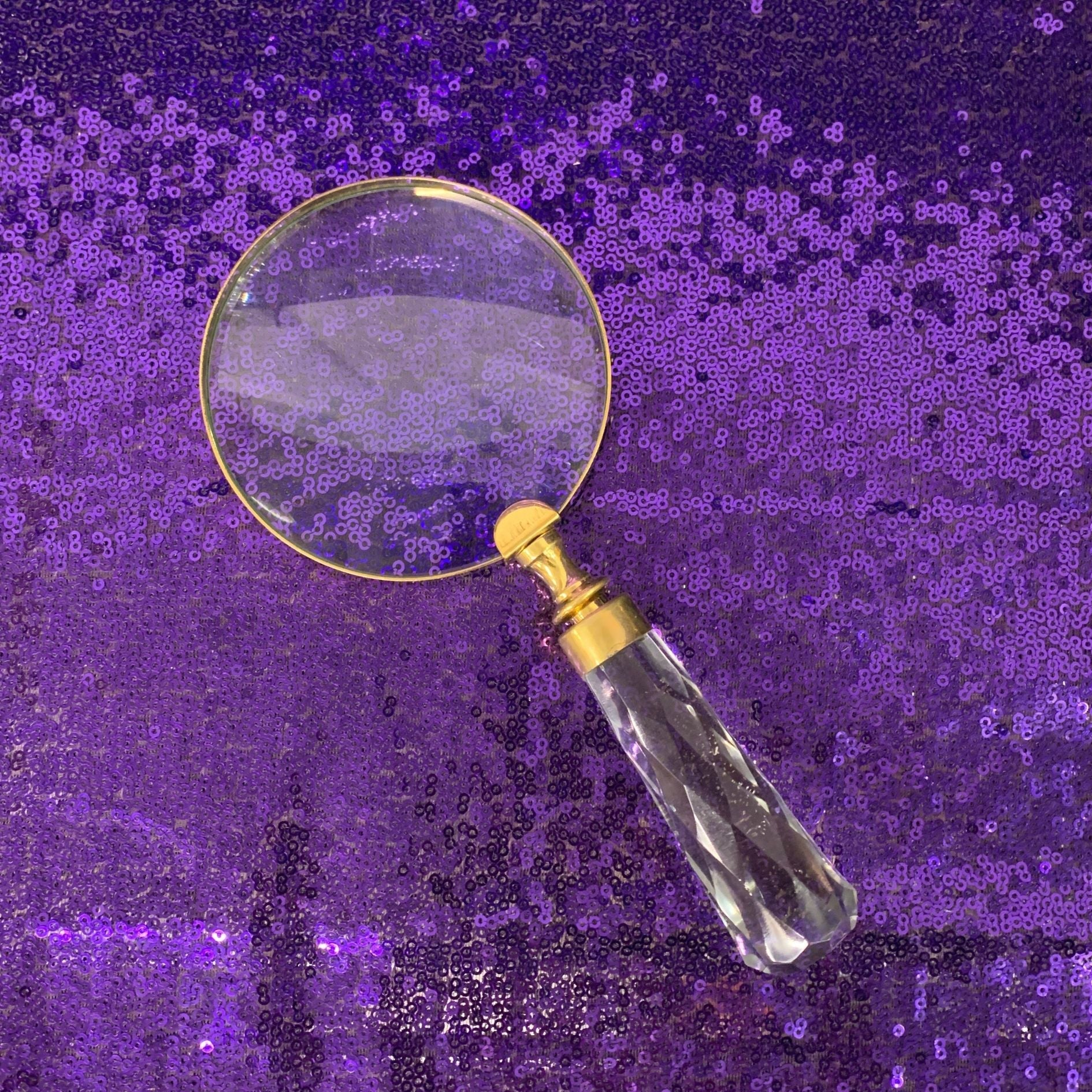 Clear Handle Magnifying Glass | Handheld Decorative Magnifier | 9"x 4"