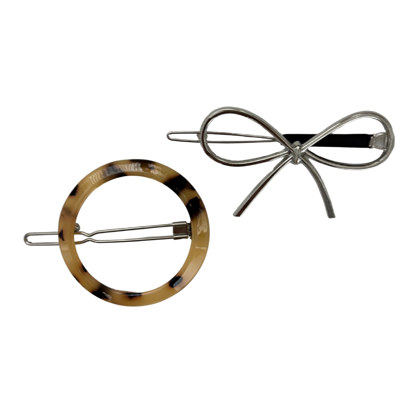 Clip Barrette Set of 2 in Geo Shapes | Tortoise, Gold, Silver | Multiple Styles
