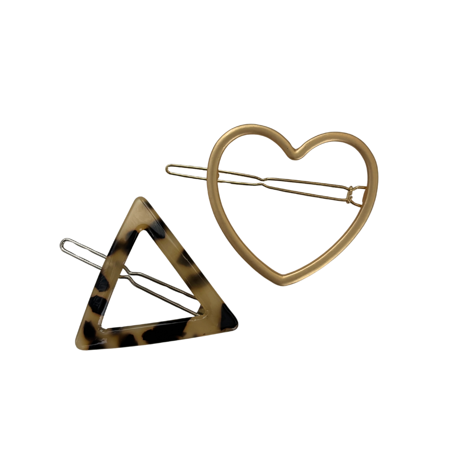 Clip Barrette Set of 2 in Geo Shapes | Tortoise, Gold, Silver | Multiple Styles