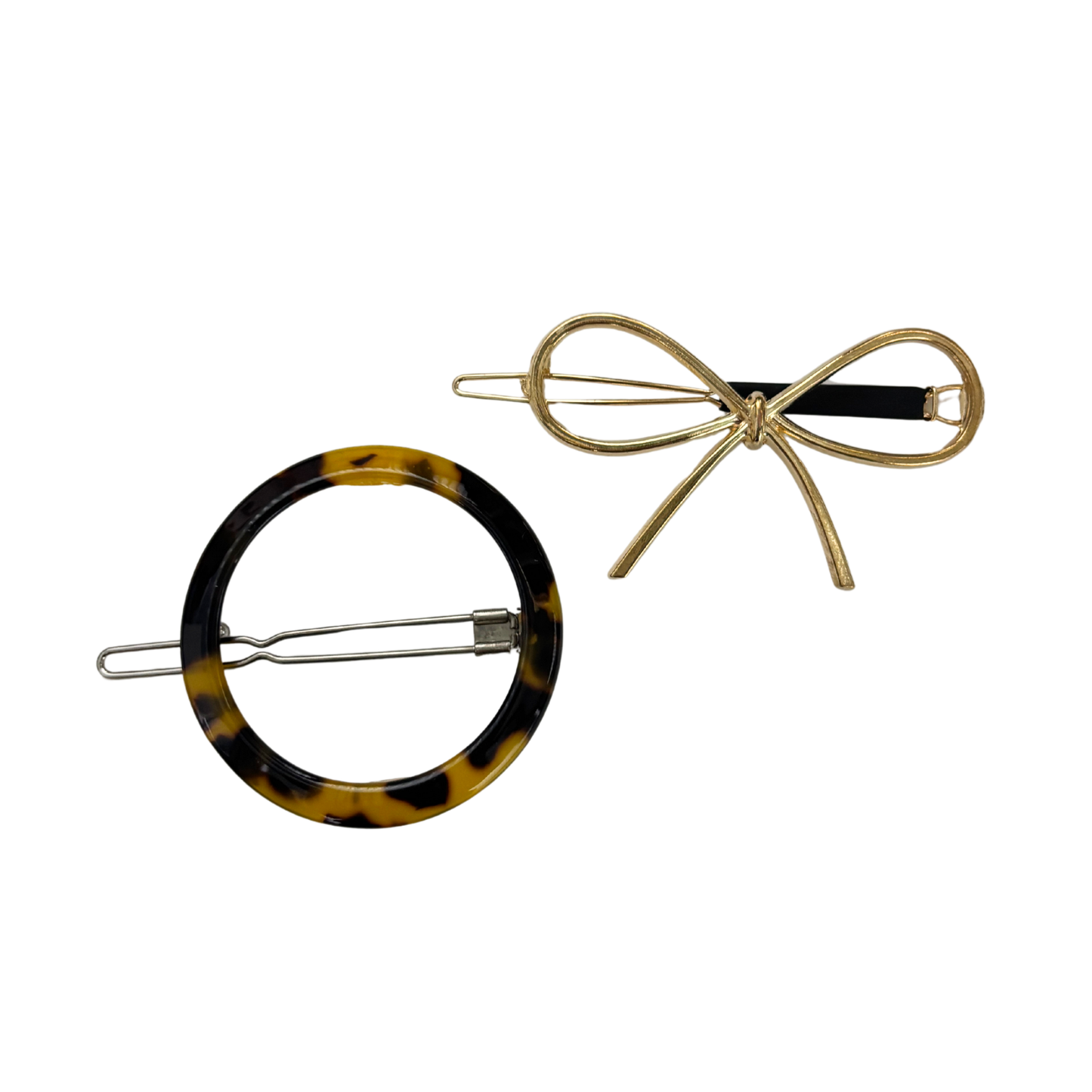 Clip Barrette Set of 2 in Geo Shapes | Tortoise, Gold, Silver | Multiple Styles