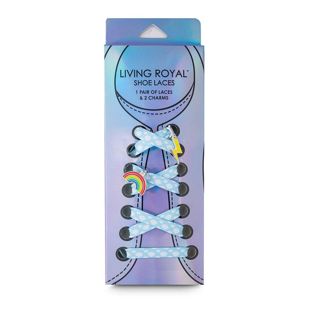 Clouds Shoelaces with Rainbow & Lightning Charms Set | Shoestrings with Charms Set