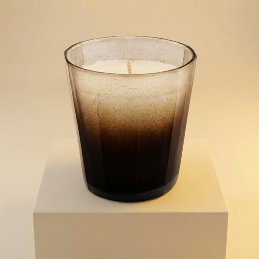 Cloudy Ombre Candle | Winter Pine Scented Glass Candle