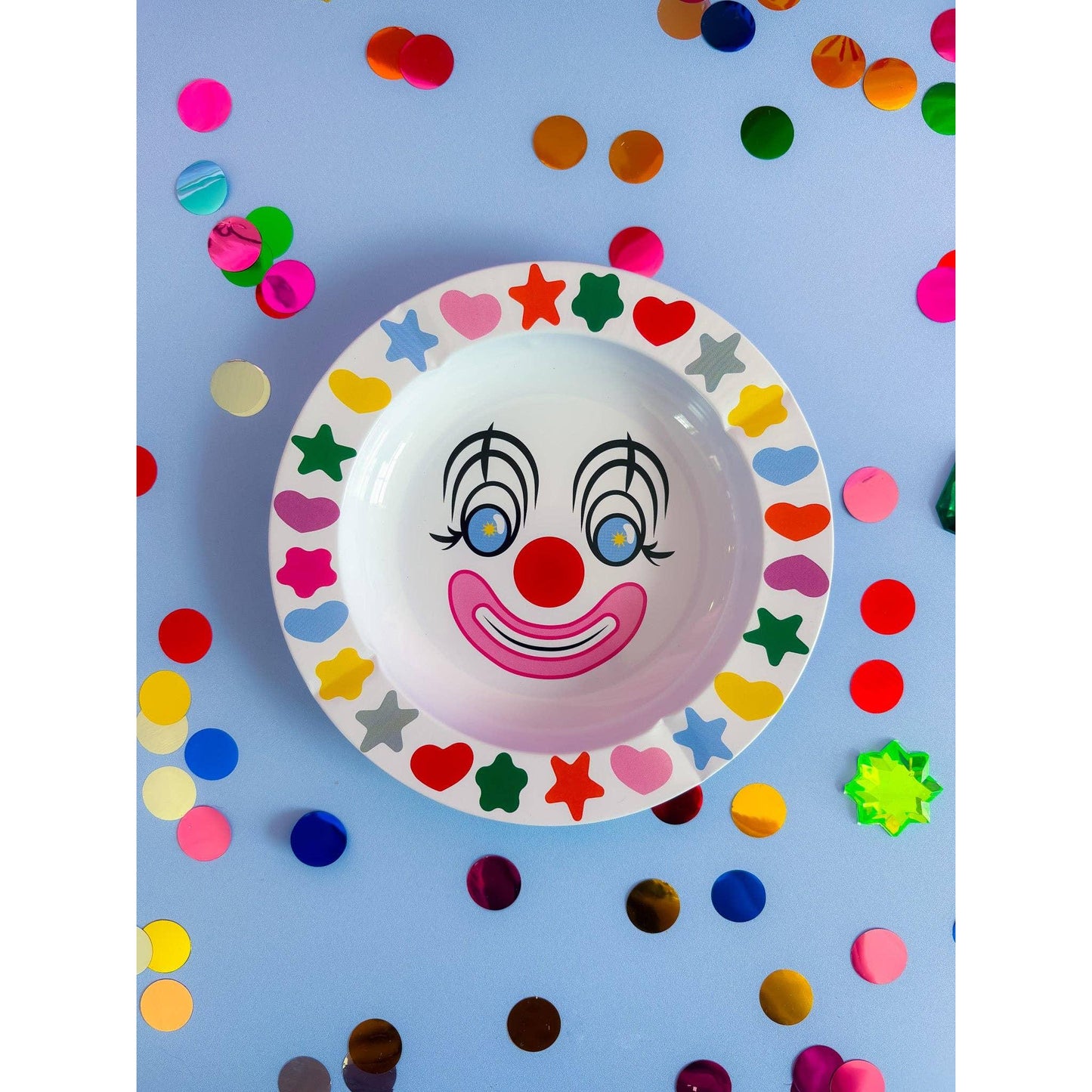 Clown Ash Tray | Cute Smiley Clown Ash Bin Trinket Tray Decor | 5.75"