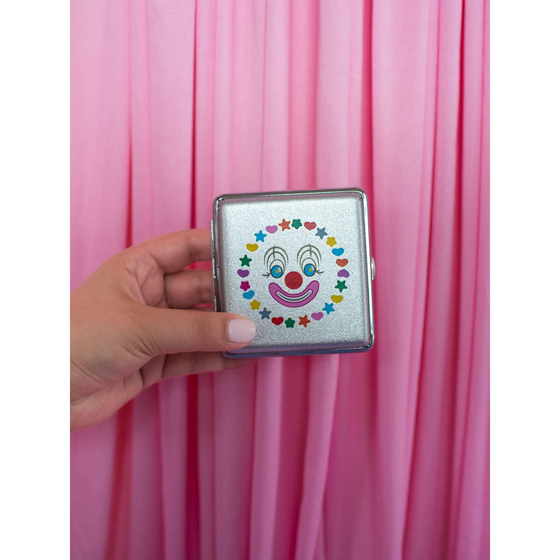 Clown Cig Case | Cigarette Tin Cash Card Holder | 3.75" x 3.75"