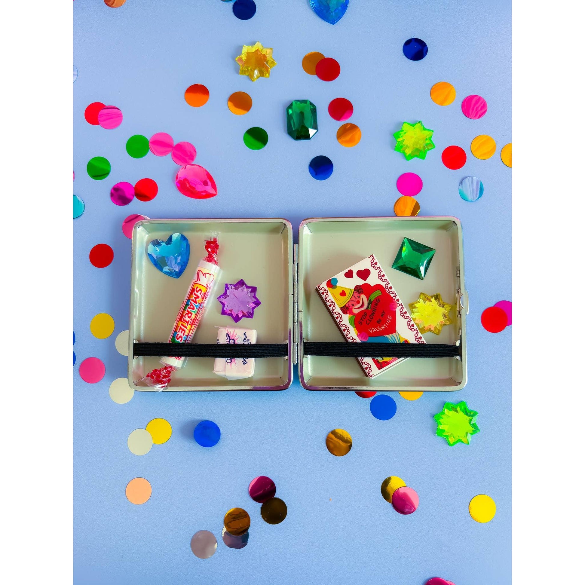 Clown Cig Case | Cigarette Tin Cash Card Holder | 3.75" x 3.75"