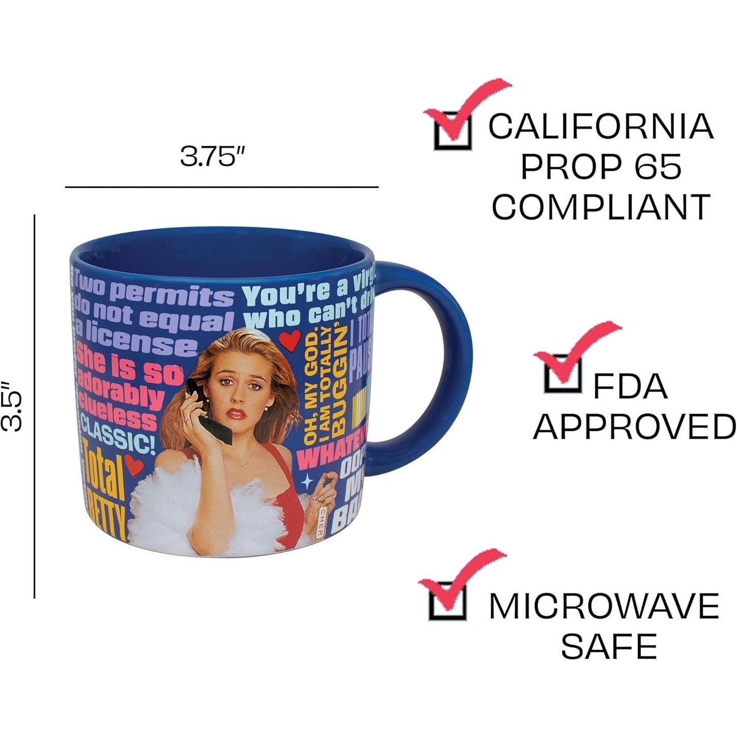 Clueless Mug in Colorful Gift Box | Ceramic Coffee Tea Cup | 14 oz