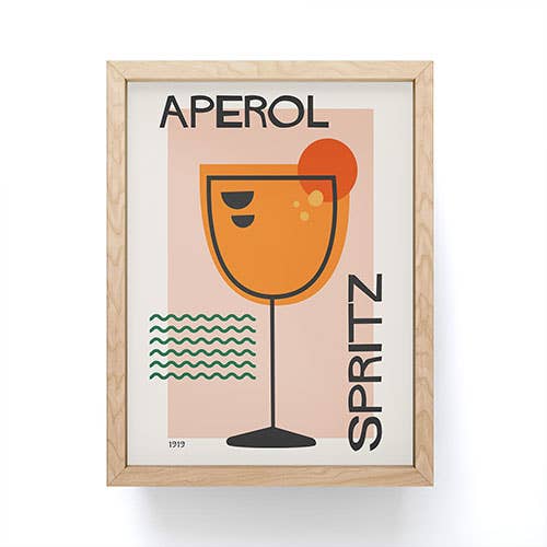 Cocoon Design Cocktail Aperol Spritz Framed Mini Art Print | Decorative Wall Art