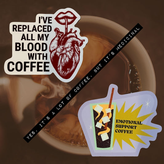 Coffee Addict Sticker Bundle | Glossy Die Cut Vinyl Sticker