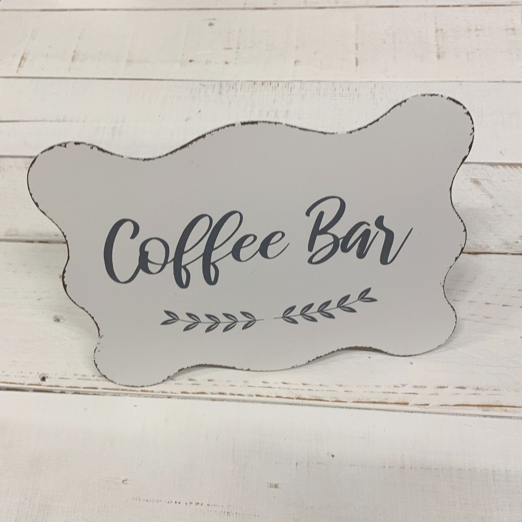 Coffee Bar Sign | Rustic Metal Sign Decor | Decorative Tabletop Display | 10" x 8"