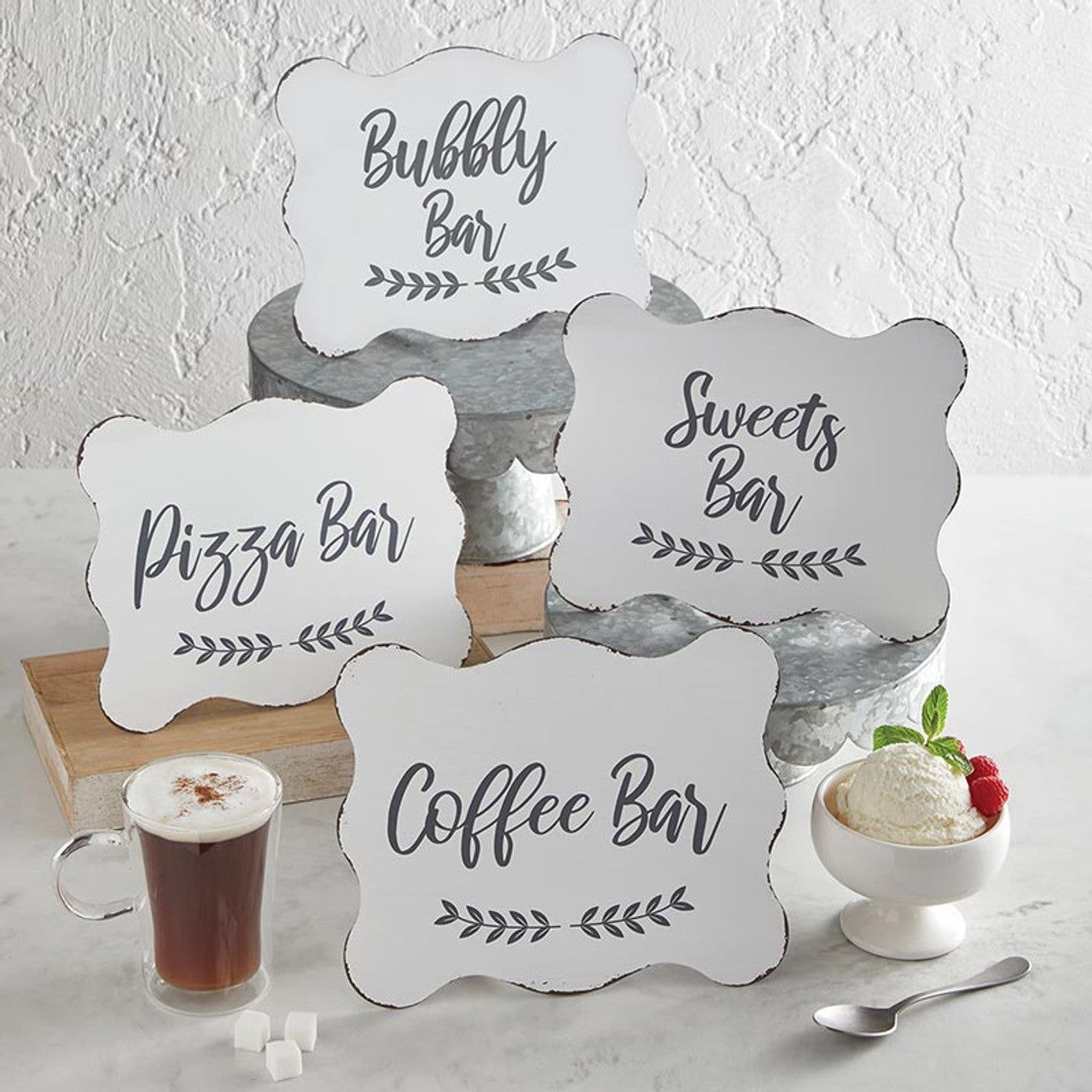 Coffee Bar Sign | Rustic Metal Sign Decor | Decorative Tabletop Display | 10" x 8"