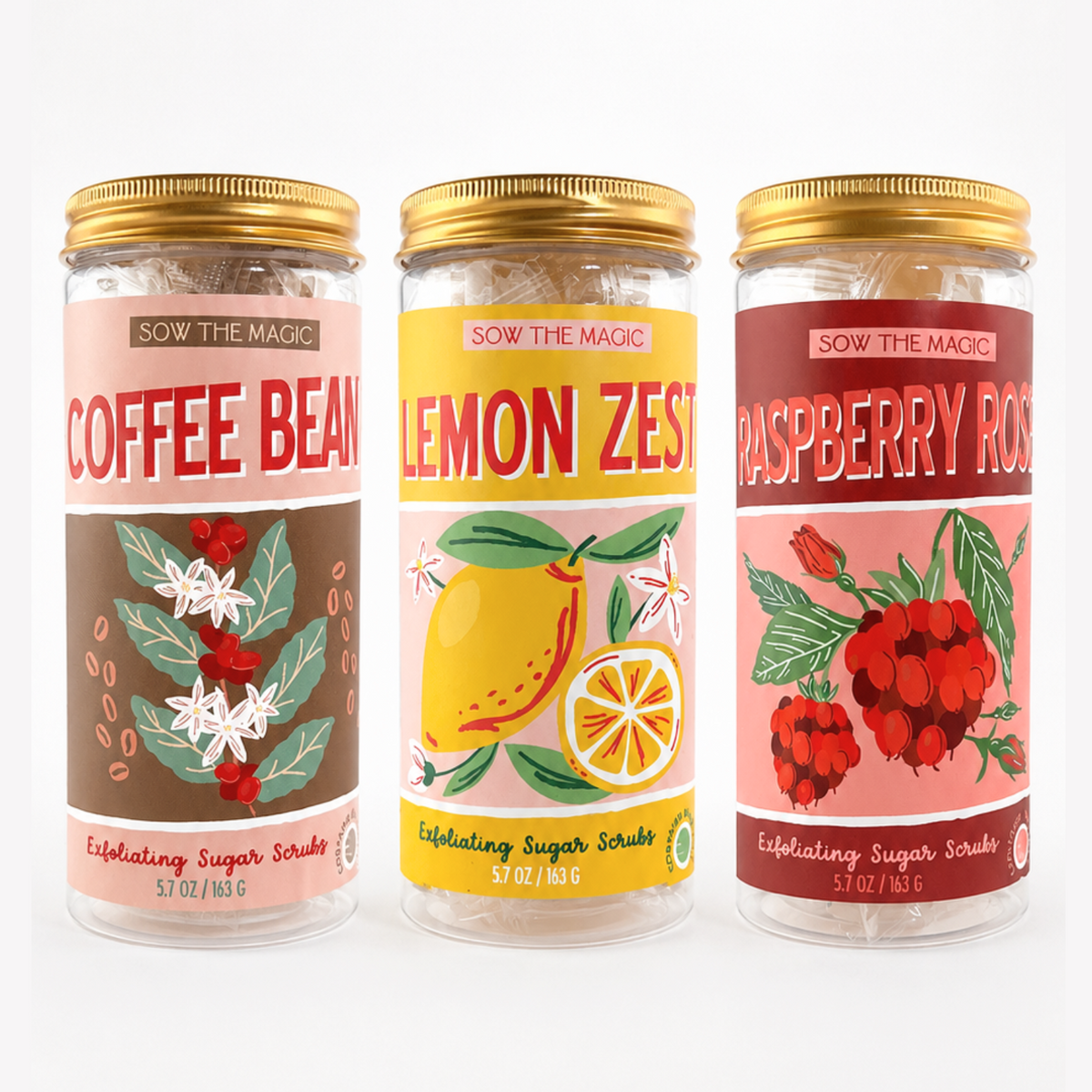 Coffee Bean Exfoliating Sugar Scrubs | Coffee + Vanilla-Sow the Magic-The Bullish Store
