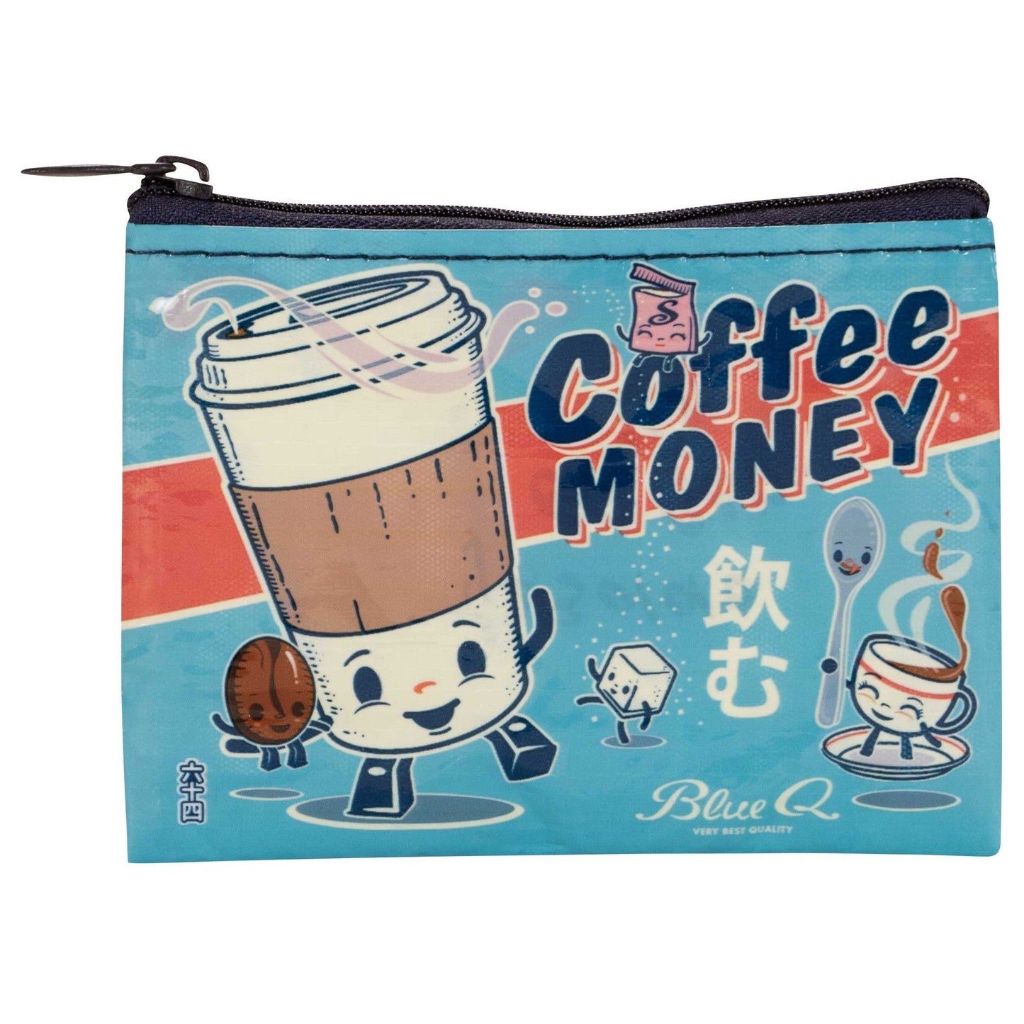 Coffee Money Recycled Material Coin Purse | Recycled Material | 3"h x 4"w | BlueQ at GetBullish