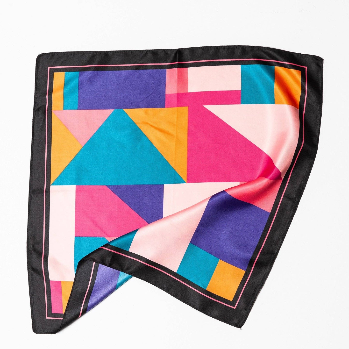 Colorful geometric patterned scarf 