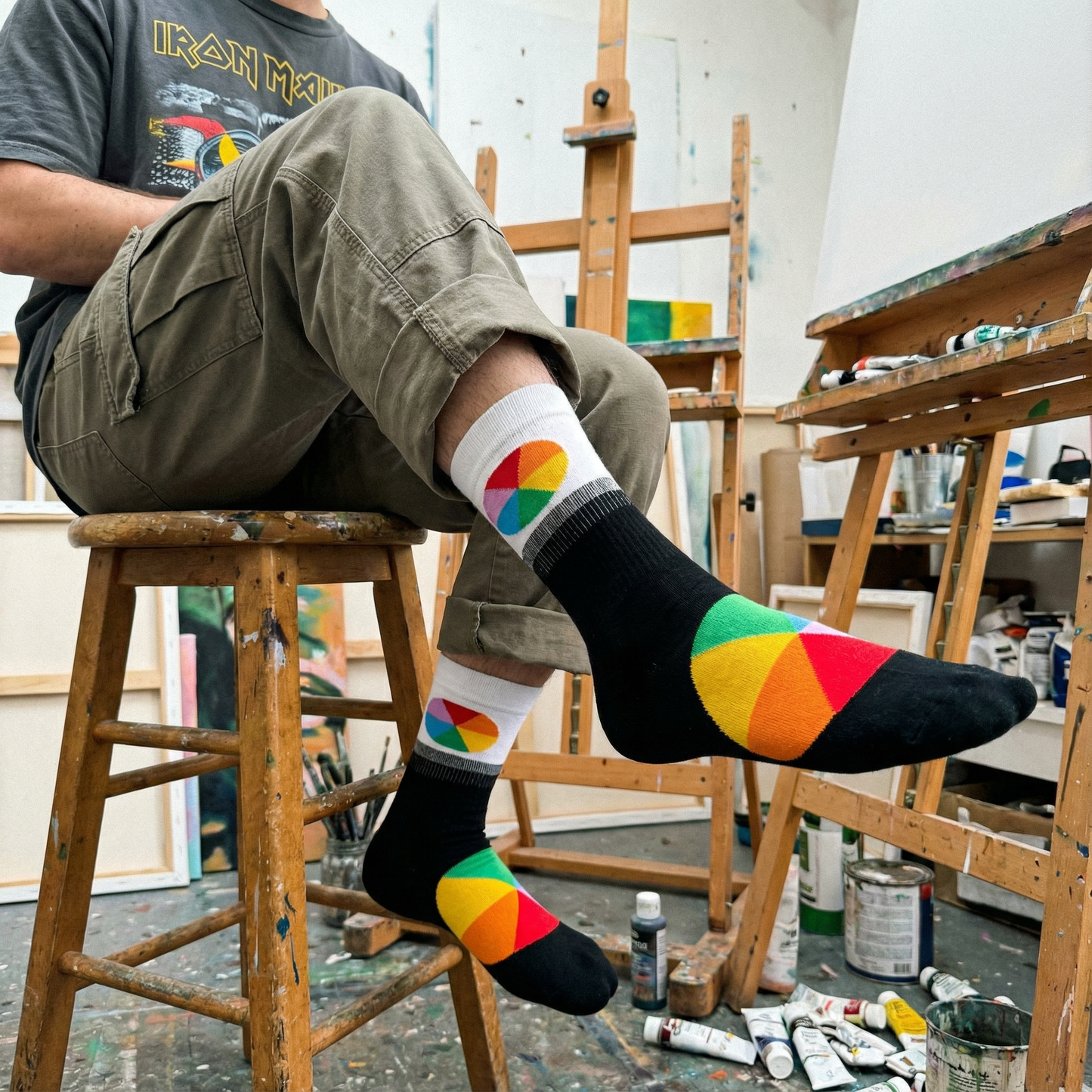 Color Wheel Men's Crew Socks | Artsy Designer Gift