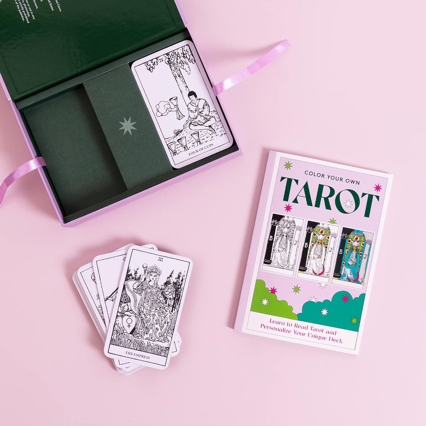 Color Your Own Tarot Card Deck with Guidebook | 78 Fortune-Telling Card Giftable DIY Coloring Craft Project