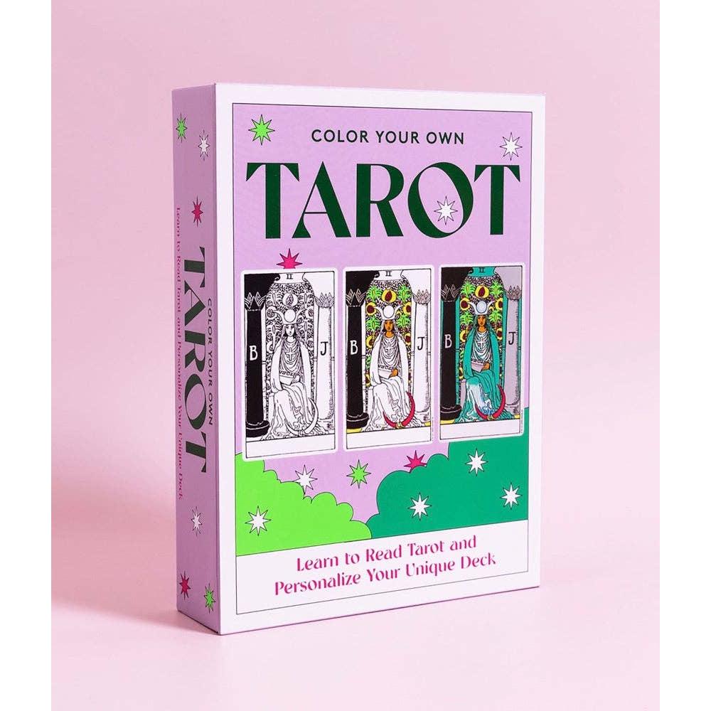 Color Your Own Tarot Card Deck with Guidebook | 78 Fortune-Telling Card Giftable DIY Coloring Craft Project