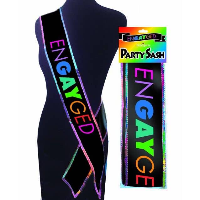 Colorful Engayged Bridal Sash | 6 ft Long-Little Genie Productions-The Bullish Store