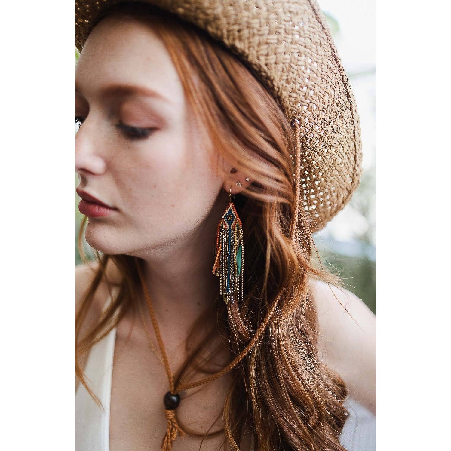 Colorful Mixed Bead Feather Dangle Earrings 🪶 Boho Earrings Fashion Jewelry