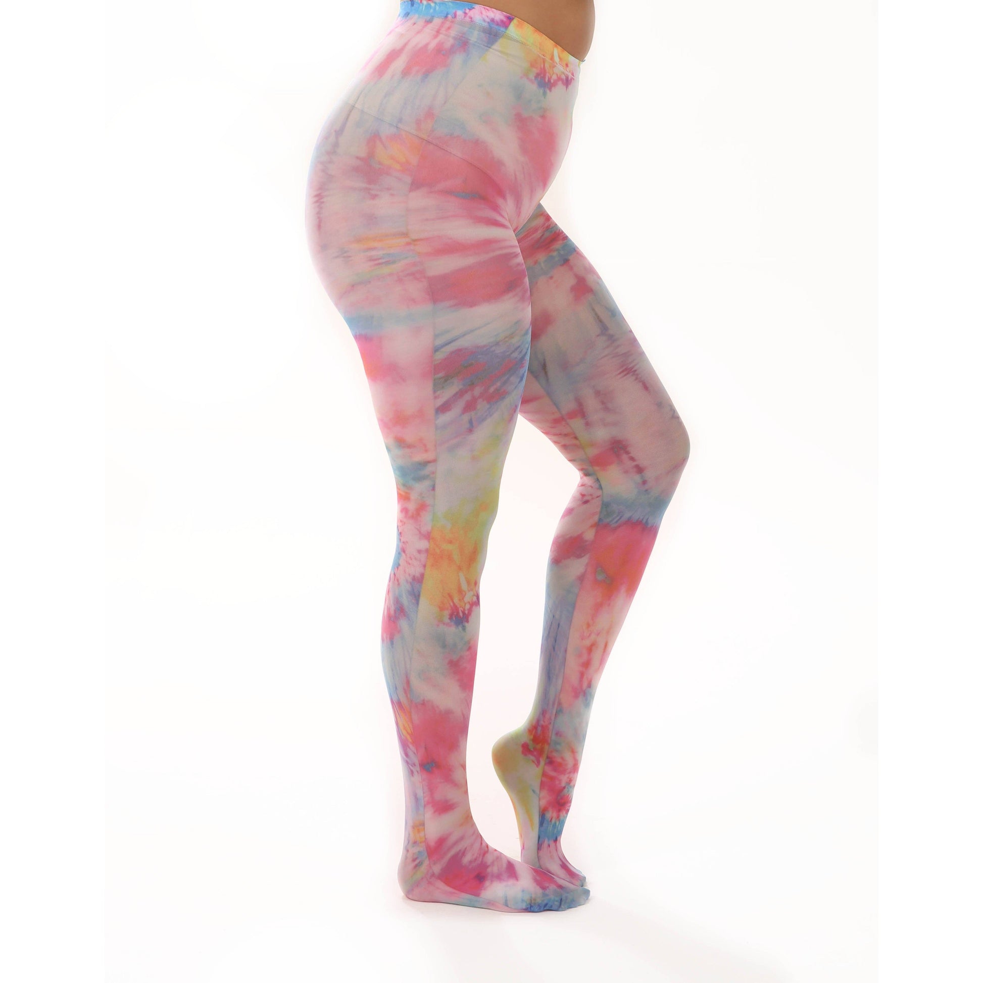 Colour Burst Tie Dye Printed Tights | One Size