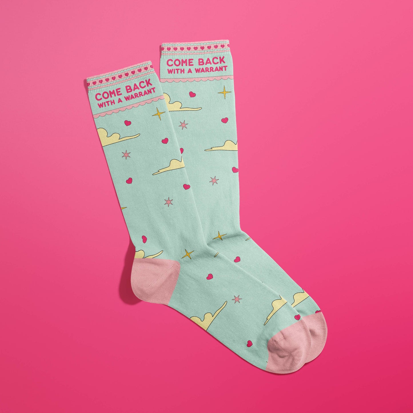 Come Back With A Warrant Women's Crew Socks | Novelty Funny Sock