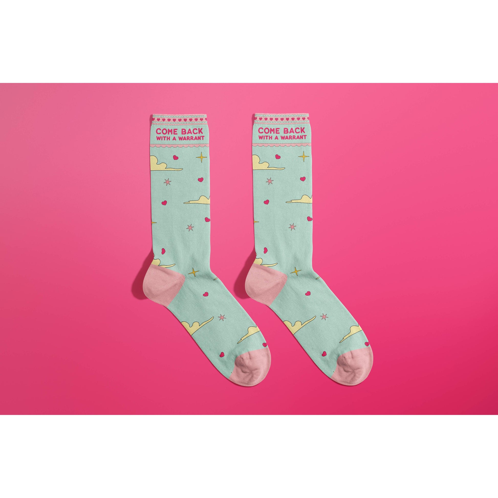 Come Back With A Warrant Women's Crew Socks | Novelty Funny Sock