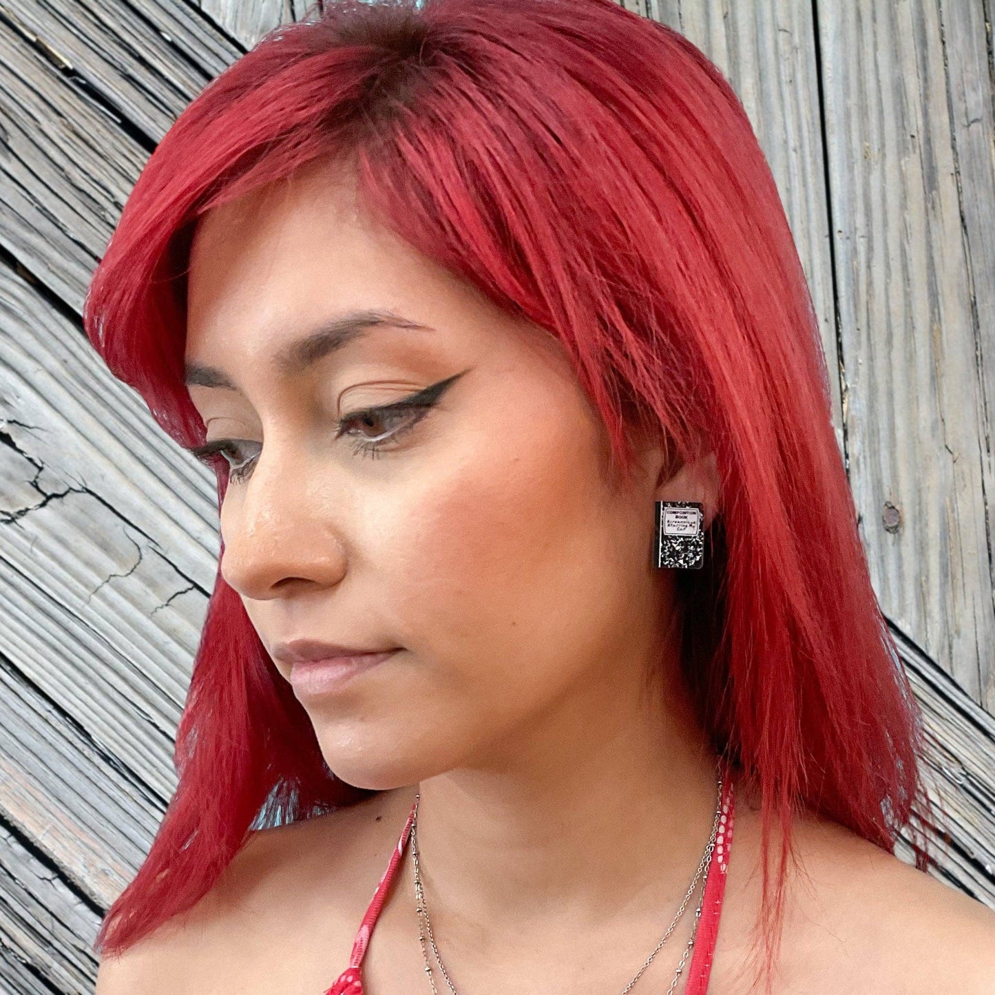 Composition Notebook Earrings "Screenplays Starring My Cat"