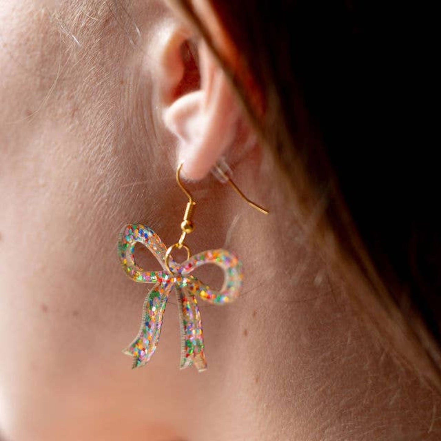 Confetti Bows Dangle Earrings