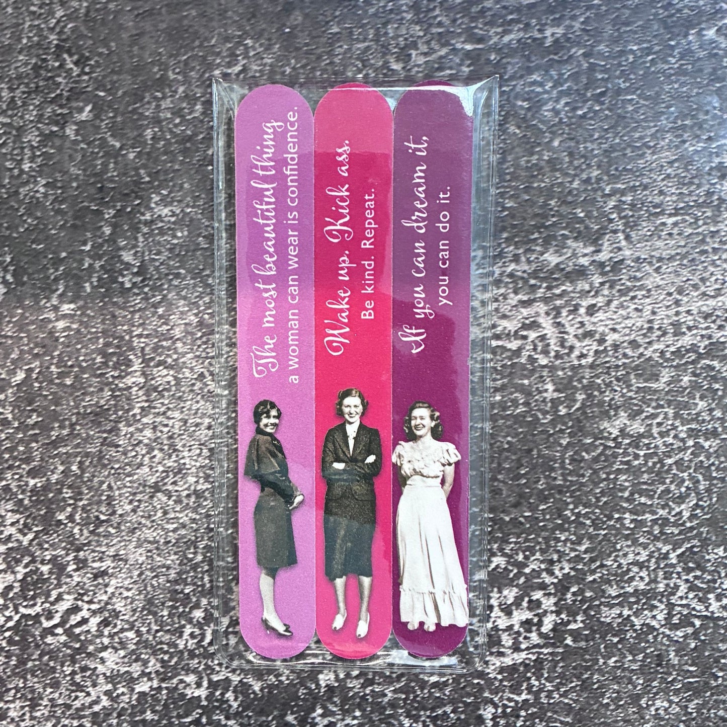 Confidence Emery Boards Set of 3 Inspirational Vintage Nail Files SME25
