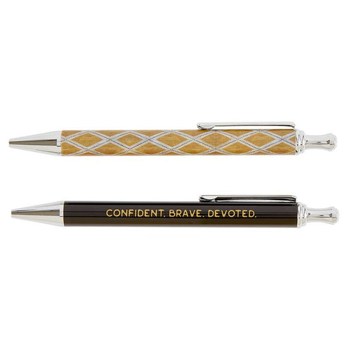 Confident Brave Devoted Pen Set | Giftable Pens in Box | Refillable | Gifts For Him