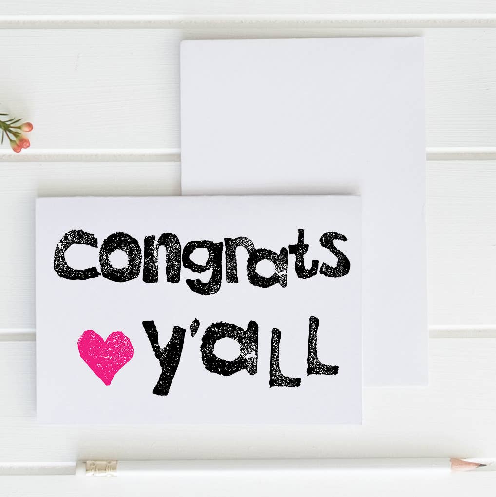 Congrats Y'all Greeting Card | Congratulations Card