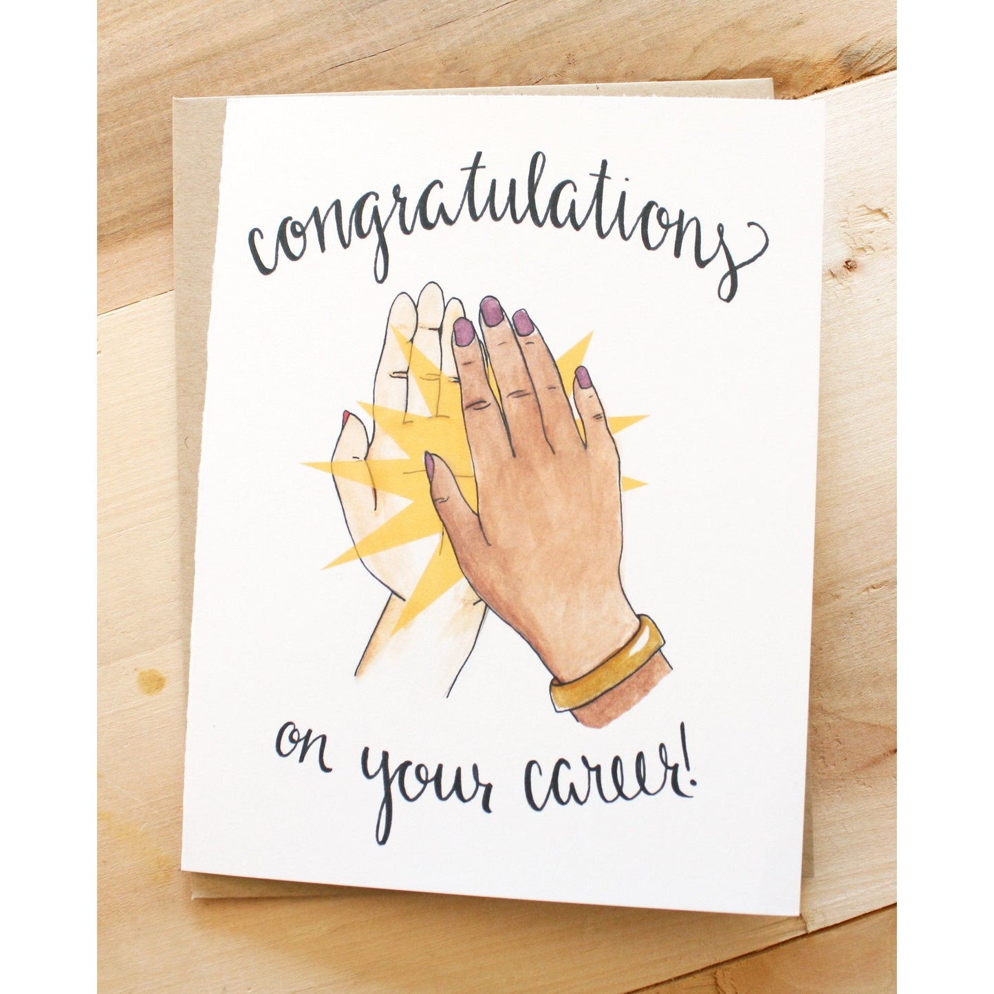 Congratulations on Your Career! High-Five Feminist Greeting Card