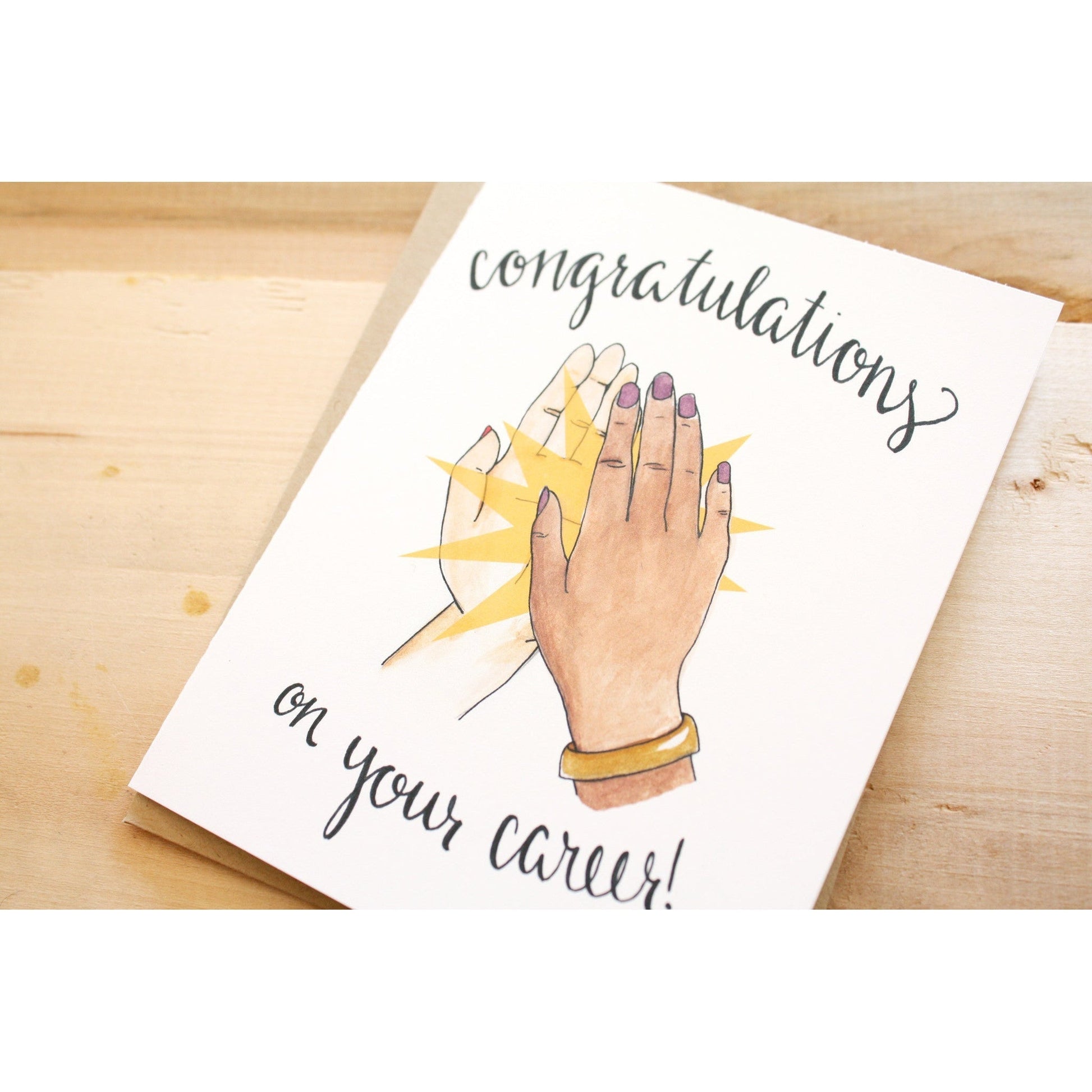 Congratulations on Your Career! High-Five Feminist Greeting Card