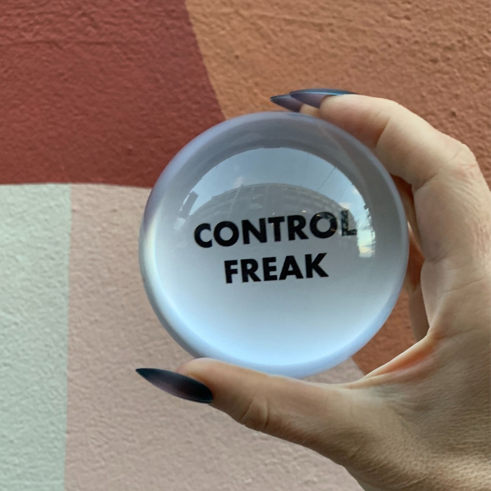 Control Freak Glass Dome Paperweight | Paper Document Holder | Desk Organizer Ornament