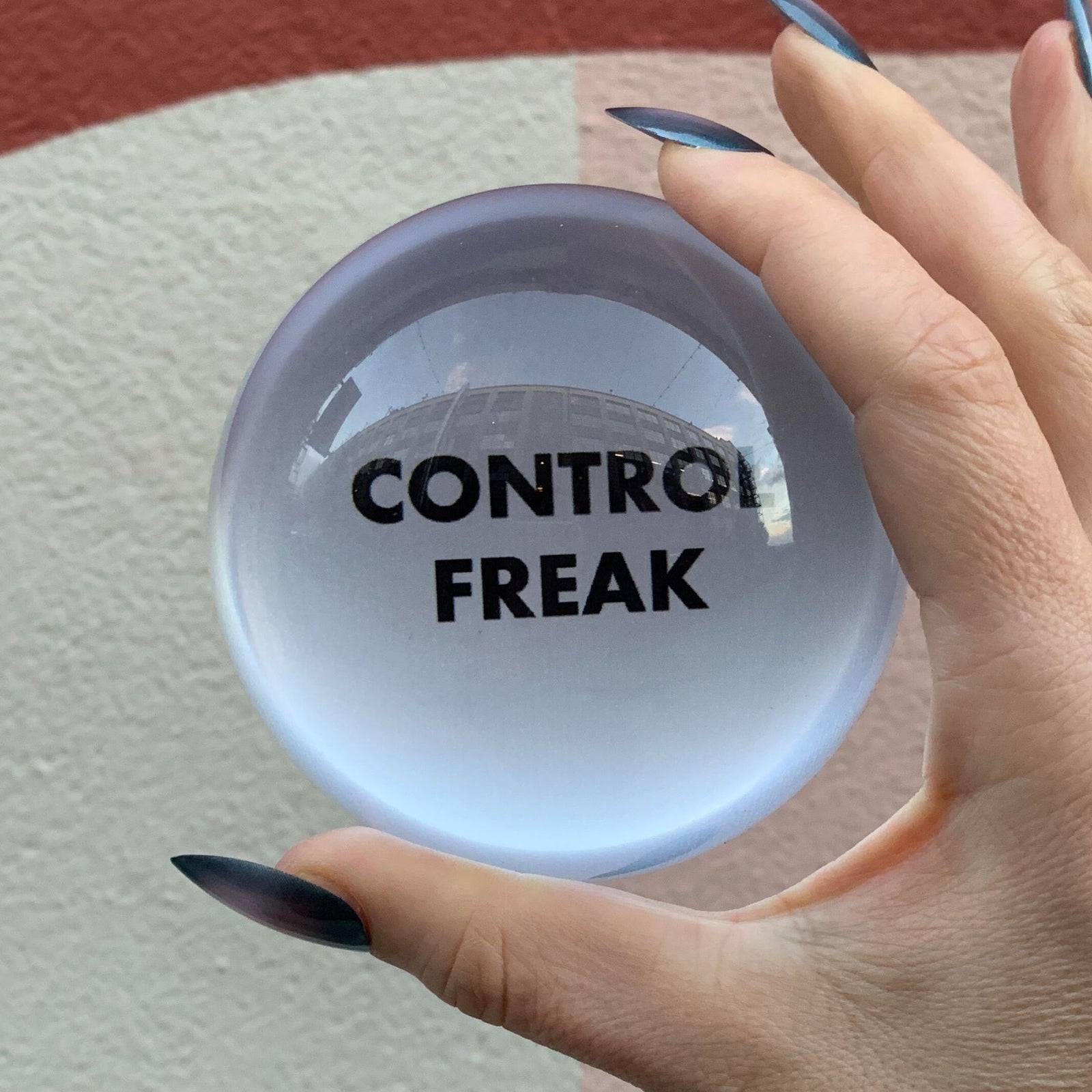 Control Freak Glass Dome Paperweight | Paper Document Holder | Desk Organizer Ornament