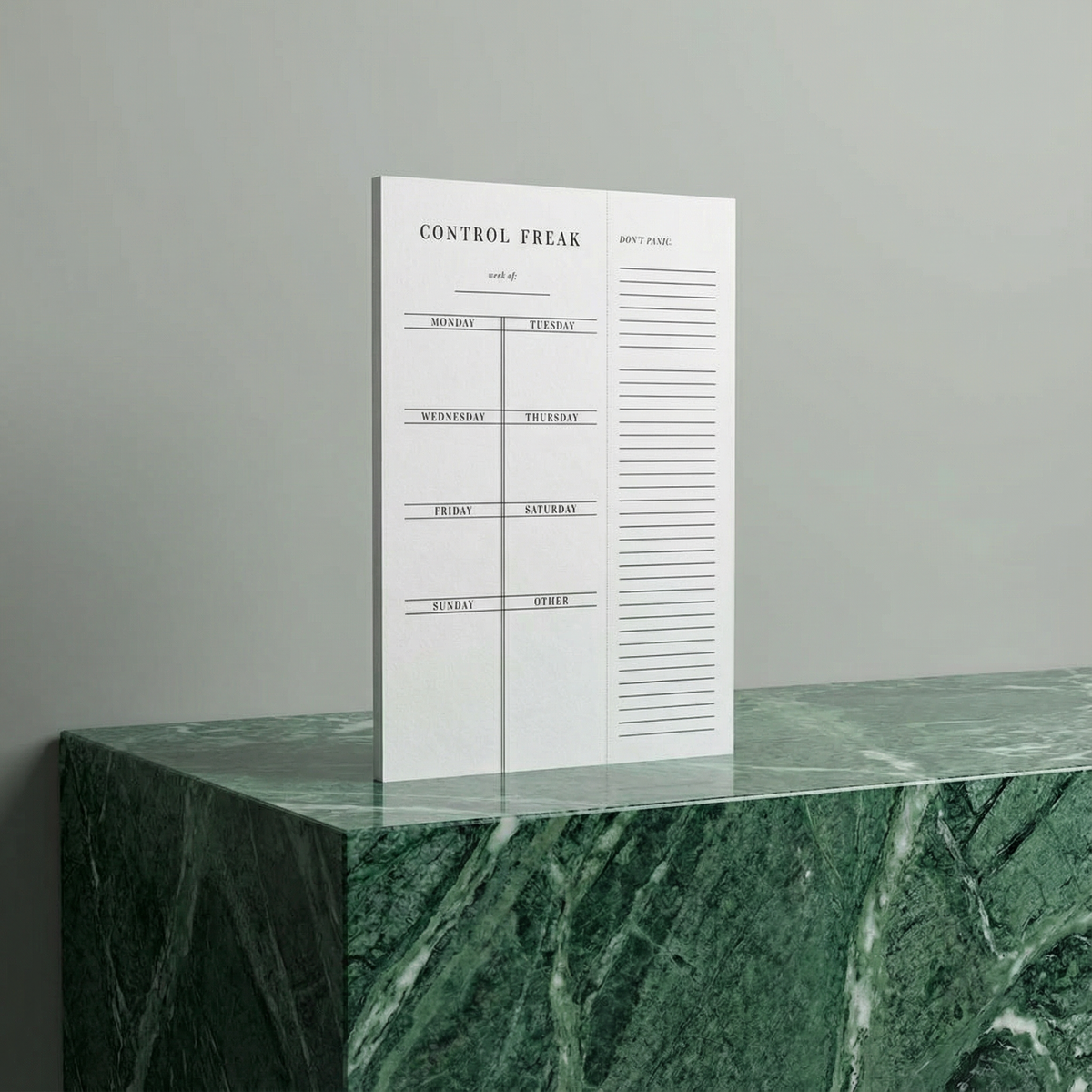 Control Freak Weekly List Notepad | 8.5" x 11" Desk Planner