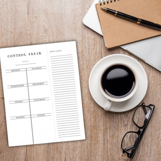 Control Freak Weekly List Notepad | 8.5" x 11" Desk Planner