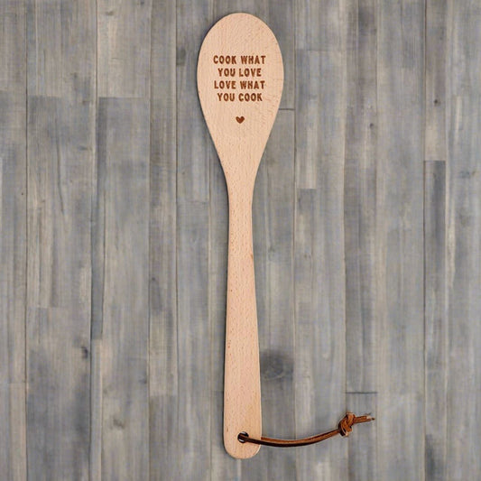 Cook What You Love Love What You Cook Wooden Spoon | In a Muslin Gift Bag