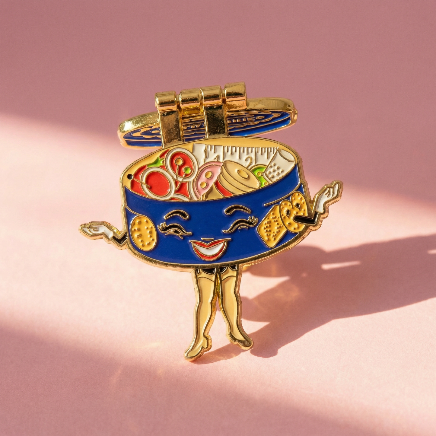 Cookie Tin Hinge Moving Enamel Pin | Nostalgic Danish Butter Cookie Box Pin