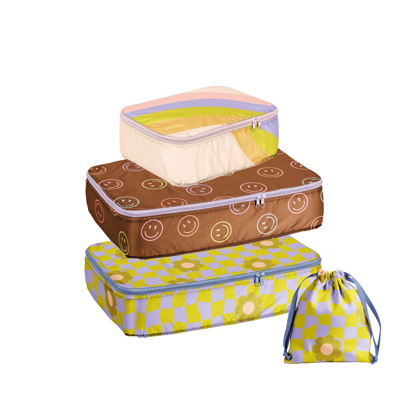 Cool Funky Daisy Packing Cube Set | Travel Organizer Set