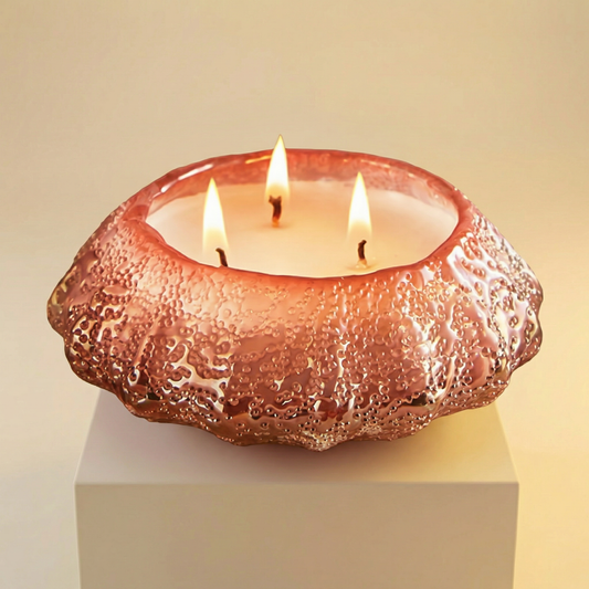 Coquette Candle | Hibiscus & Pink Guava Pink Ombre Glass Candle