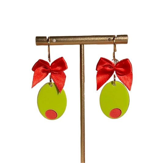 Coquette Olive Earrings | Handmade
