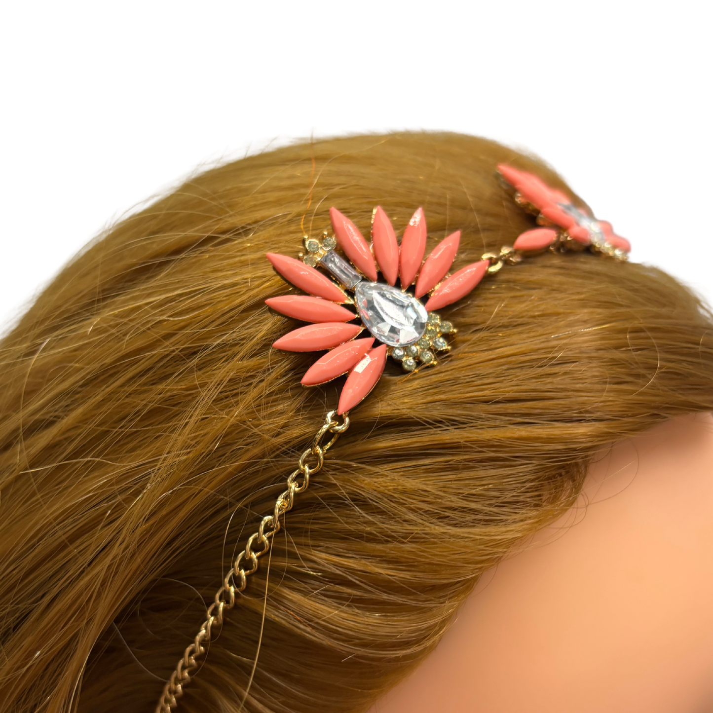 Coral Gems Flexible Hair Tiara | Festive Deco Charm Headband Crown