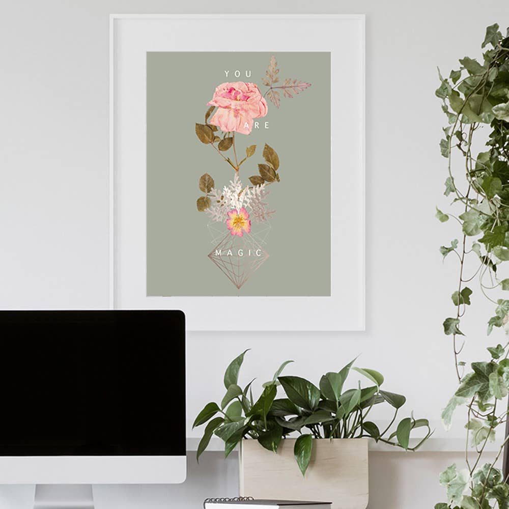 Cosmic Rose 11" x 14" Art Print | Copper Details | Unframed | Gift for Her