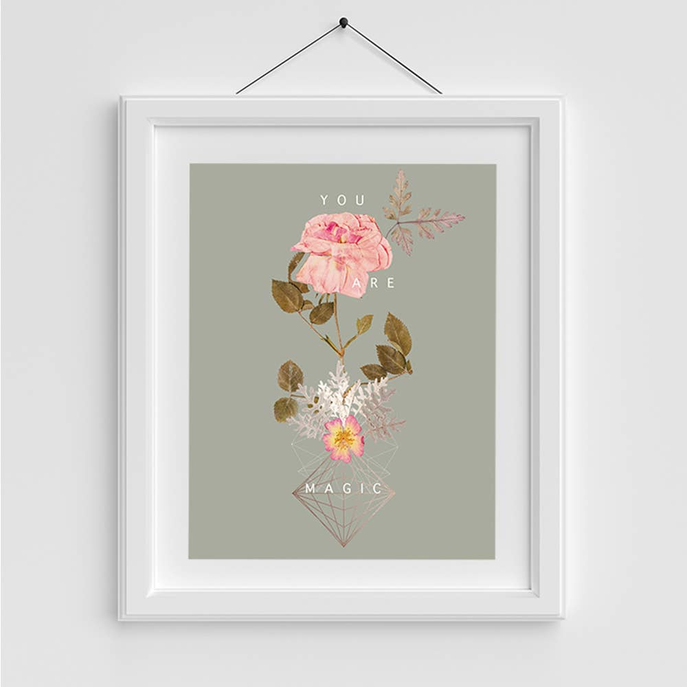 Cosmic Rose 11" x 14" Art Print | Copper Details | Unframed | Gift for Her