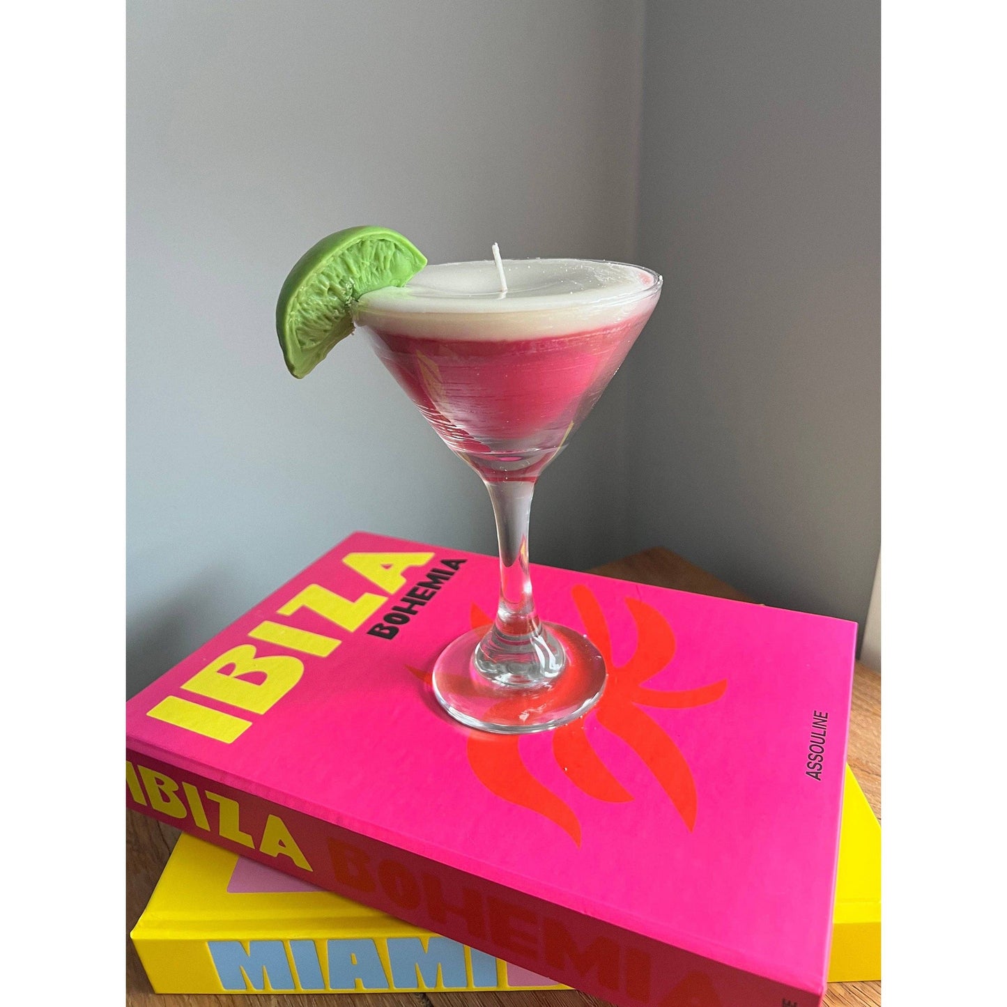 Cosmopolitan Cocktail Candle in Fruit Punch Scent | Martini Soy Wax Candle Lovers