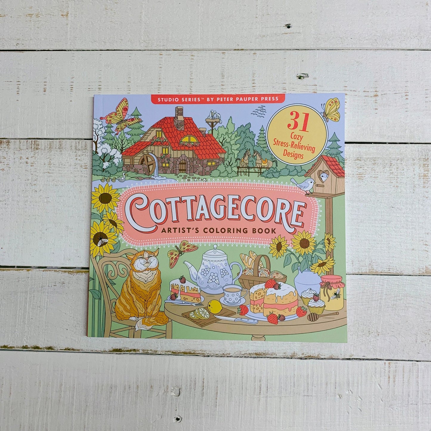 Cottagecore Adult Coloring Book | 31 Cozy Farmhouse Designs
